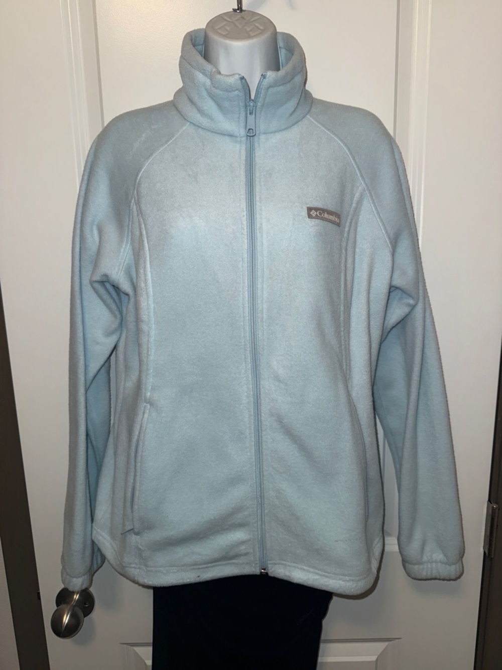 Columbia Light Blue Full-Zip Teddy Fleece Jacket